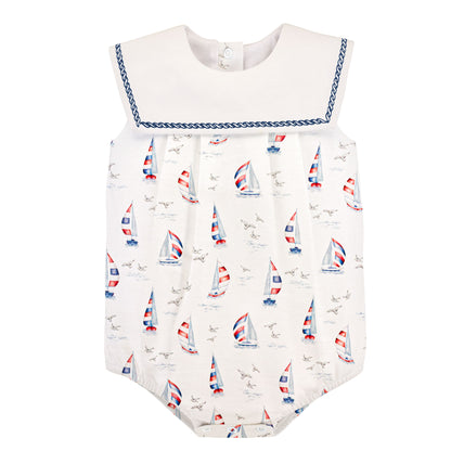 Baby Club Chic Boys Harbor Days Bubble with Sailor Collar
