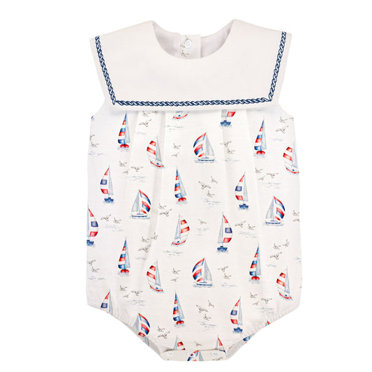 Baby Club Chic Boys Harbor Days Bubble with Sailor Collar