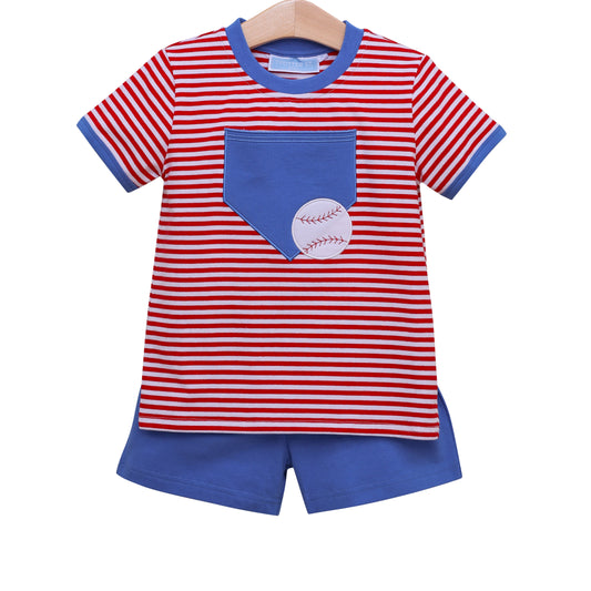 Trotter Street Kids Baseball Pocket Short Set