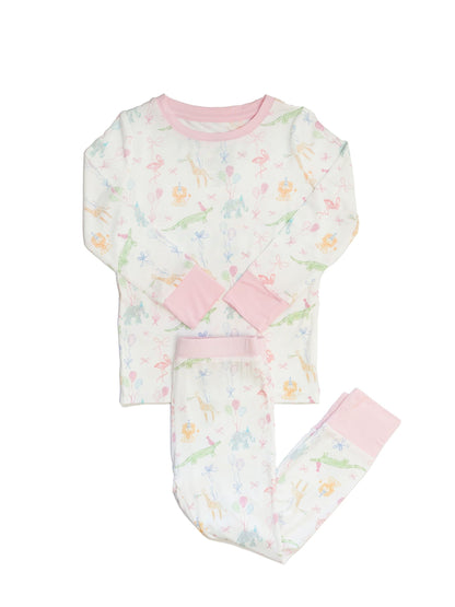 Uptown Baby Birthday Zoo Animals 2 Piece Pajama Set