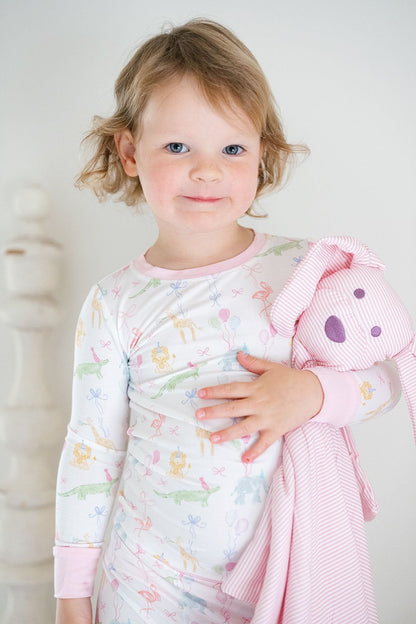 Uptown Baby Birthday Zoo Animals 2 Piece Pajama Set