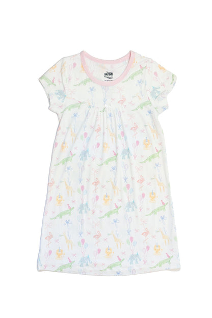 Uptown Baby Birthday Zoo Animals Bamboo Dress