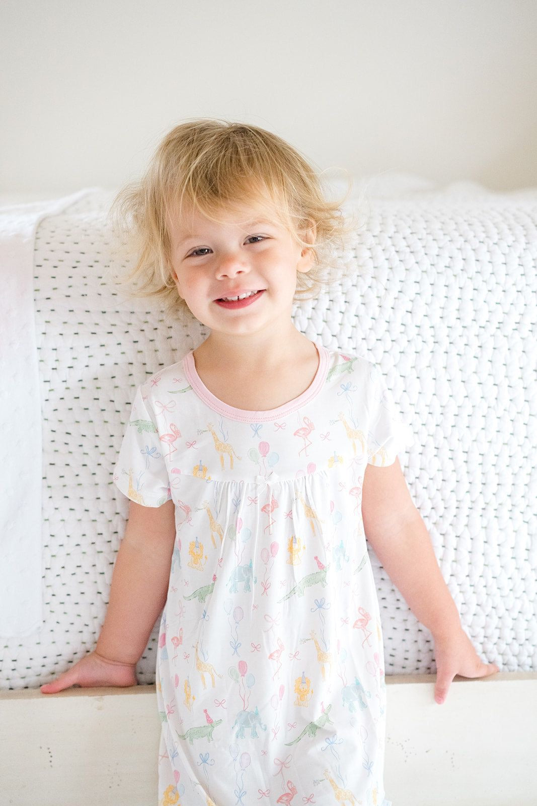 Uptown Baby Birthday Zoo Animals Bamboo Dress