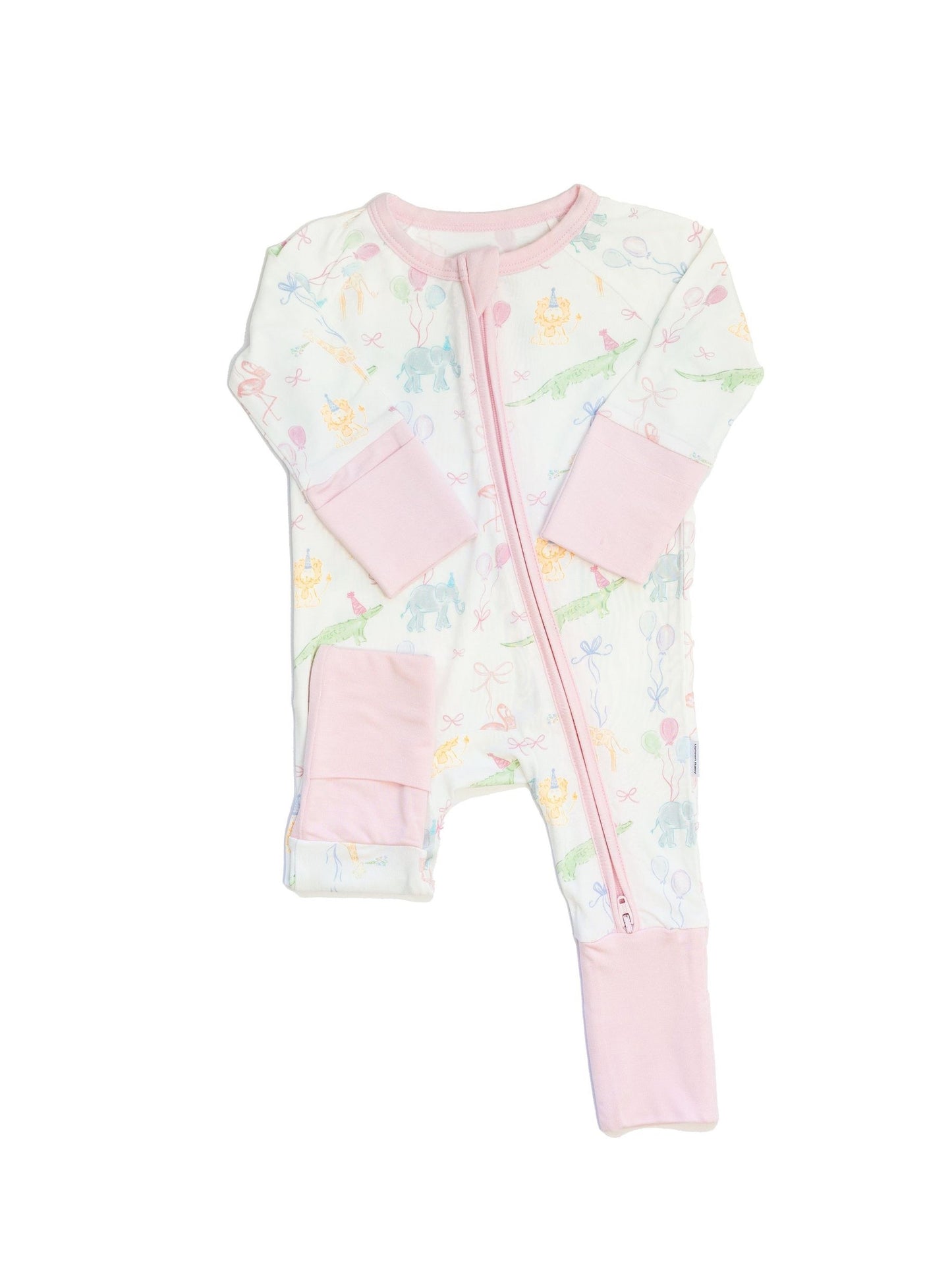 Uptown Baby Birthday Zoo Animals - Sleep Romper