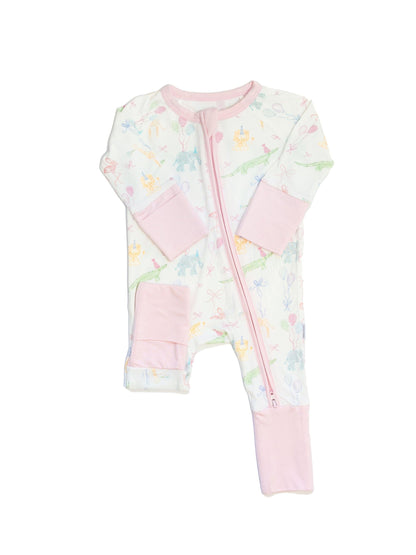 Uptown Baby Birthday Zoo Animals - Sleep Romper