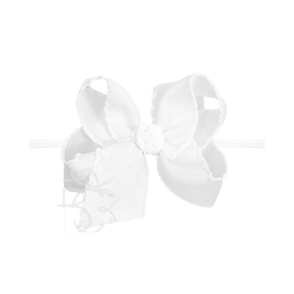 Beyond Creations - 3.5” PANTYHOSE HEADBAND W/ CROCHET EDGE HAIR BOW