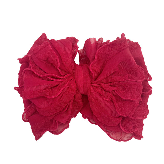 Rockin Royalty Cranberry Ruffled Headband