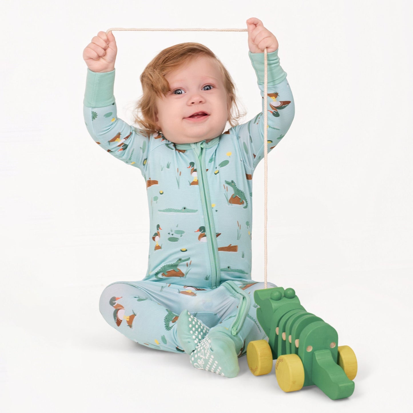 Pearls and Pelicans Bayou Buddies Zip-Up Footie