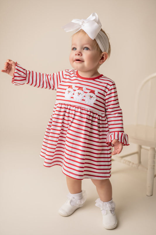 Three Sisters Santa Applique Dress