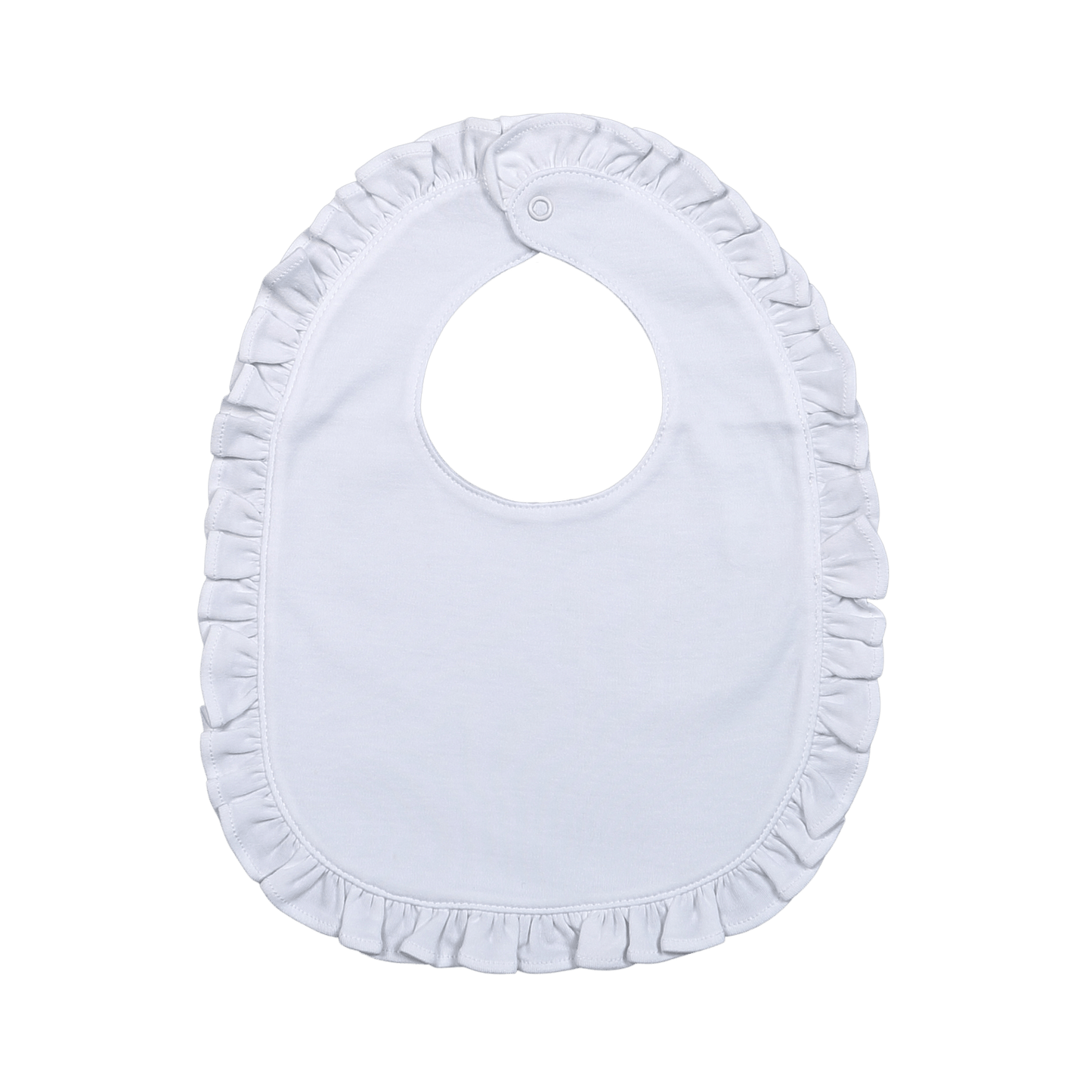 Baby Loren White Ruffle Pima Bib One Size
