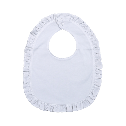 Baby Loren White Ruffle Pima Bib One Size