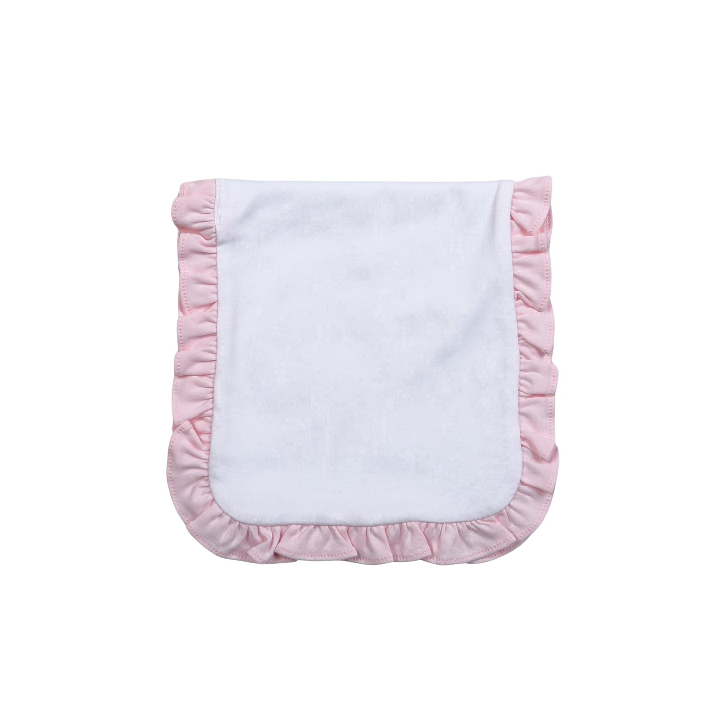 Baby Loren White and Pink Ruffles Burping Pad
