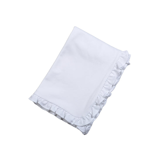 Baby Loren Lily White Receiving Blanket