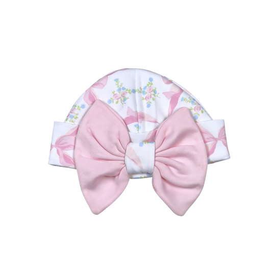 Baby Loren Pink Bows Pima Beanie
