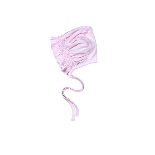 Baby Loren Pink Pima Hand Smock Bonnet