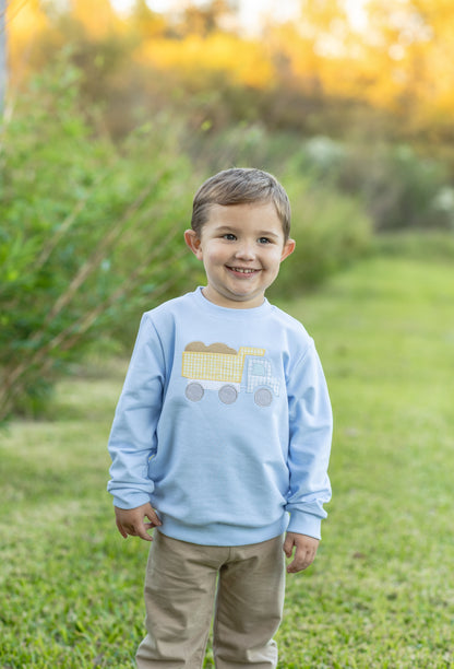 Trotter Street Kids French Terry Pullover - Dump Truck