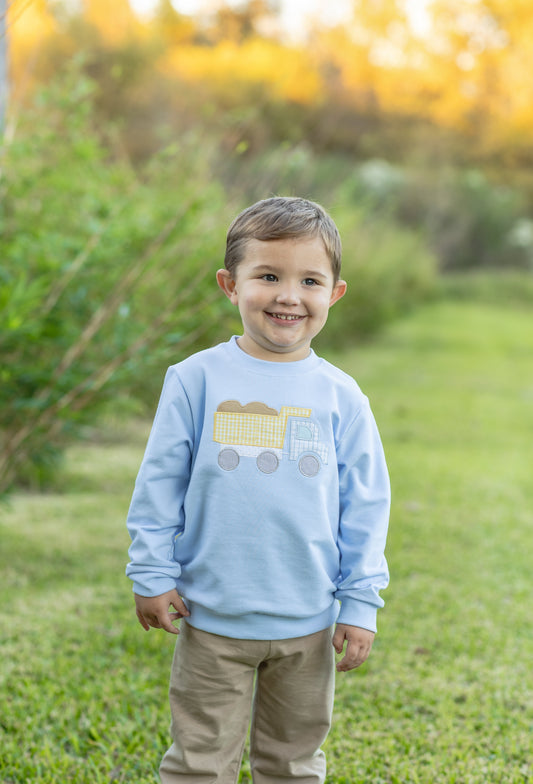 Trotter Street Kids French Terry Pullover - Dump Truck