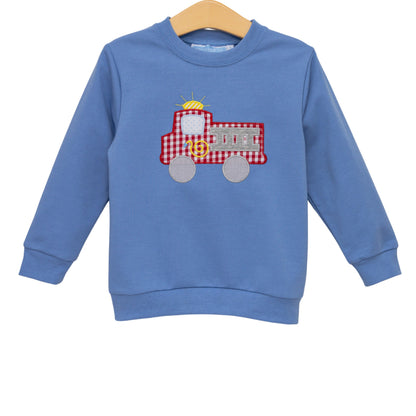 Trotter Street Kids French Terry Pullover - Fire Truck