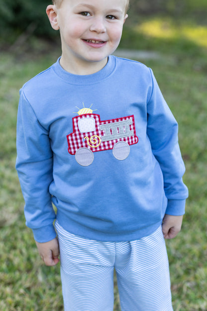Trotter Street Kids French Terry Pullover - Fire Truck
