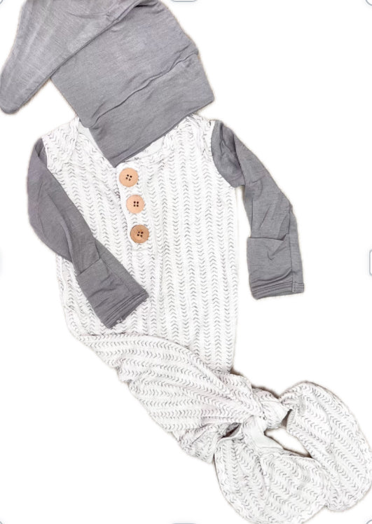 Rockin Royalty Grayson Knot Gown & Hat NB/0-3 Months