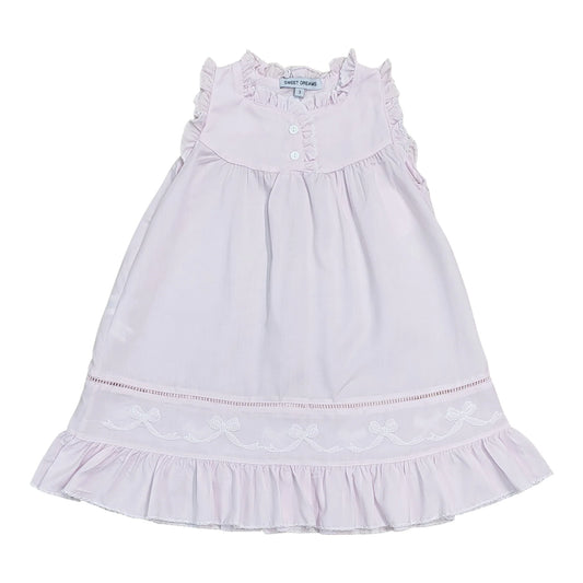 Sweet Dreams Shadow Stitch Embroidered Bow Pink Gown