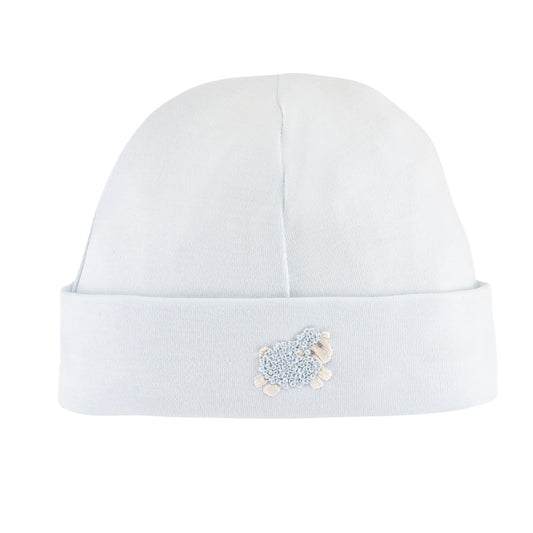 Baby Club Chic Blue Little Sheep Beanie Hat with Embroidery