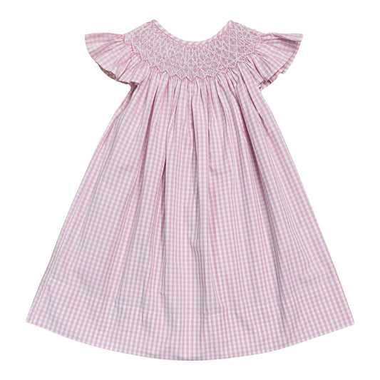 Paris Pearl Pink Gingham Smocked Dress