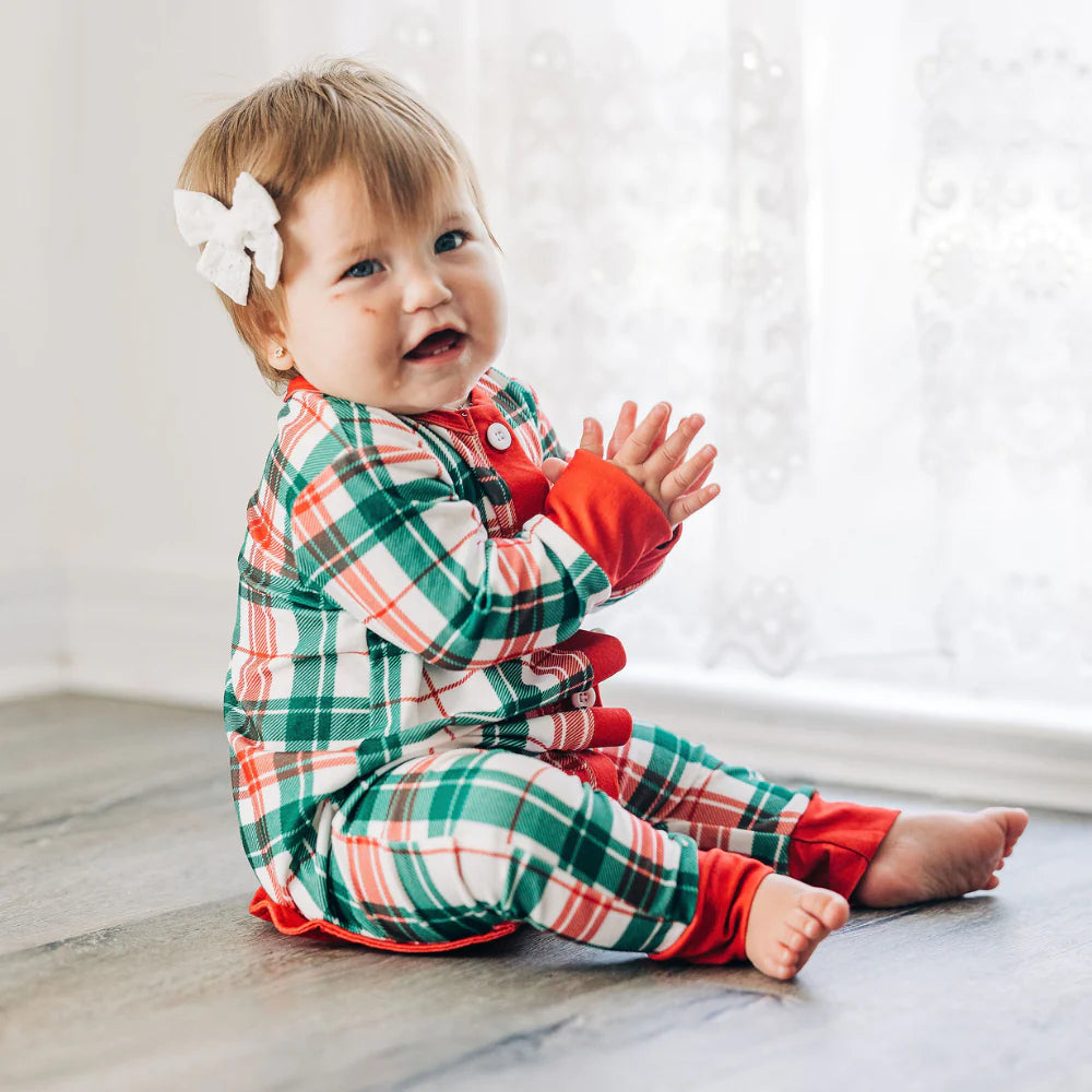 Sugar Bee Christmas Plaid Buttflap Pajamas