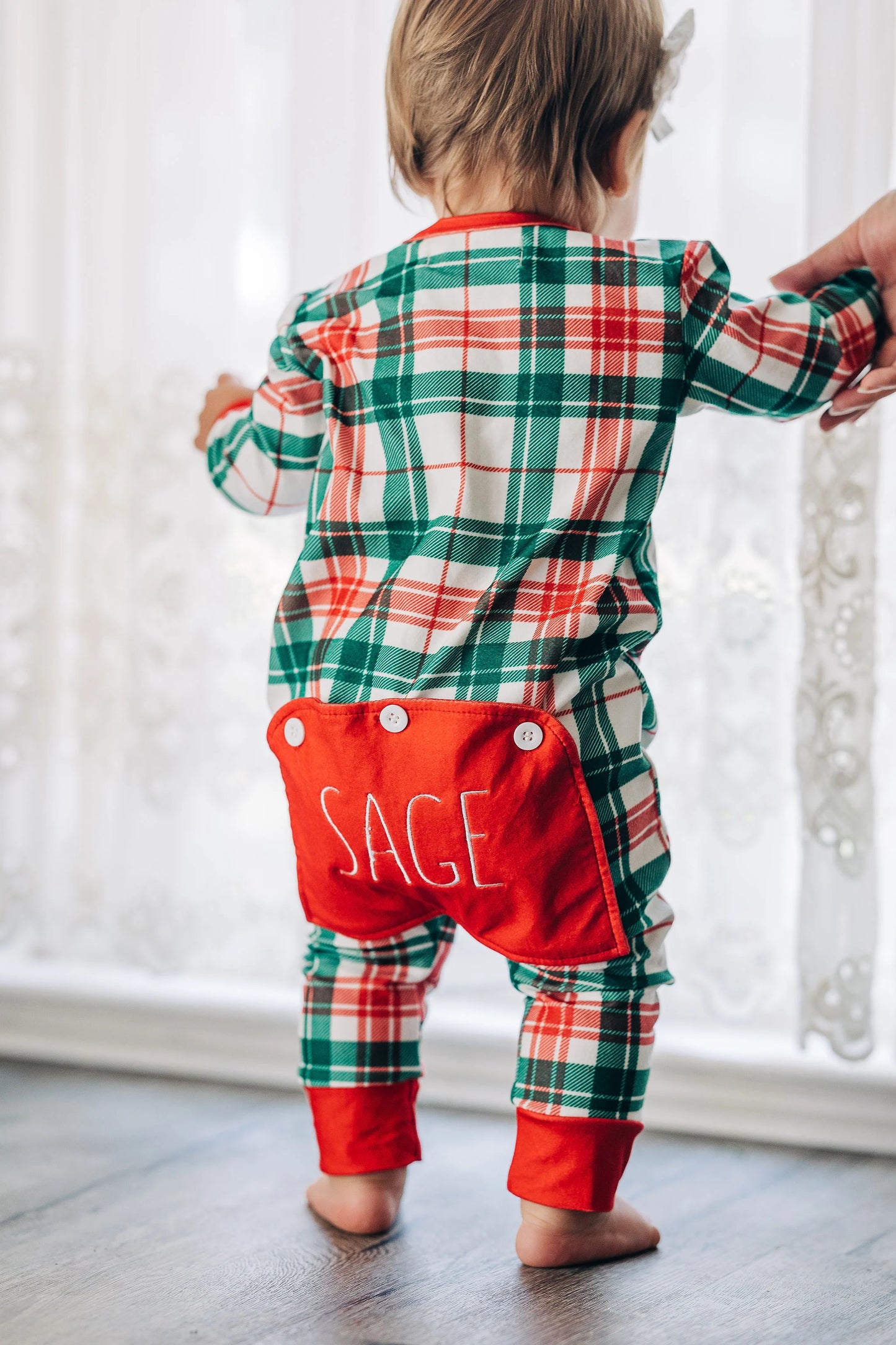 Sugar Bee Christmas Plaid Buttflap Pajamas