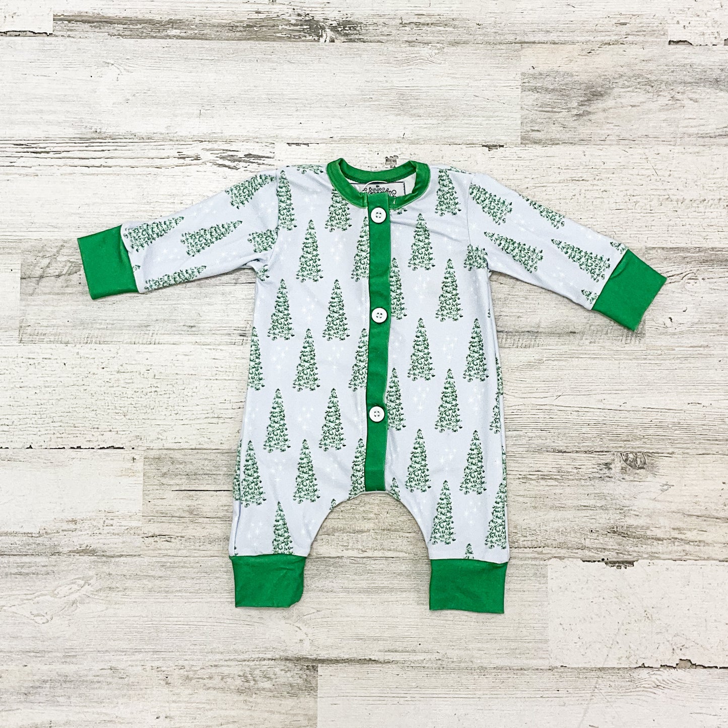 Sugar Bee Blue Christmas Tree Onesie PJs