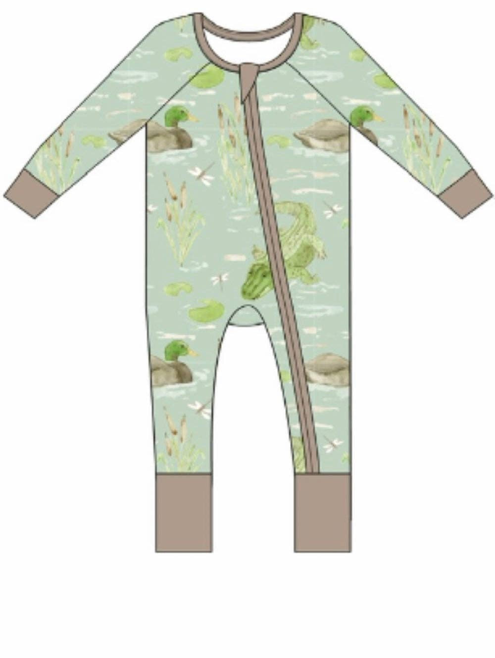 Sweet Bay Clothing - Ducks and Gators Zipper Onesie