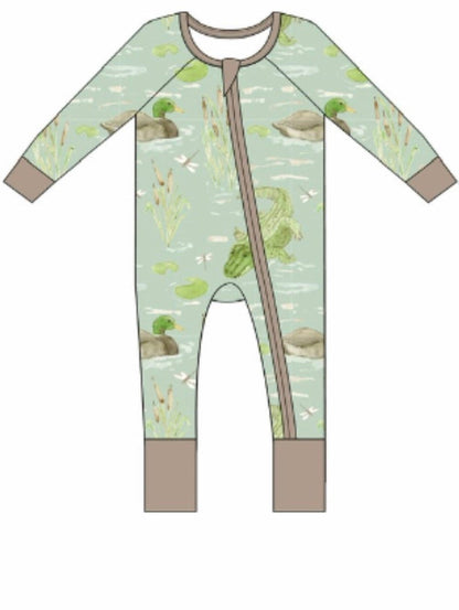 Sweet Bay Clothing - Ducks and Gators Zipper Onesie