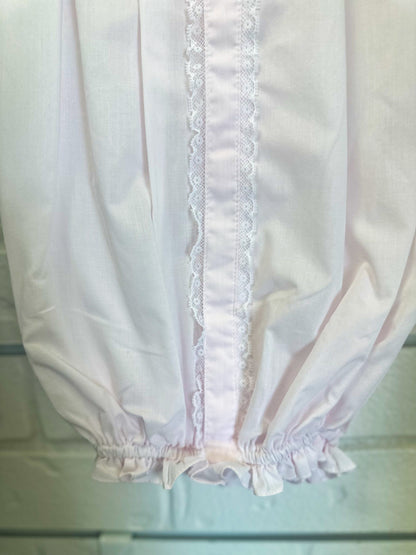 Petit Ami Pink Dress With Lace Detail & Bonnet