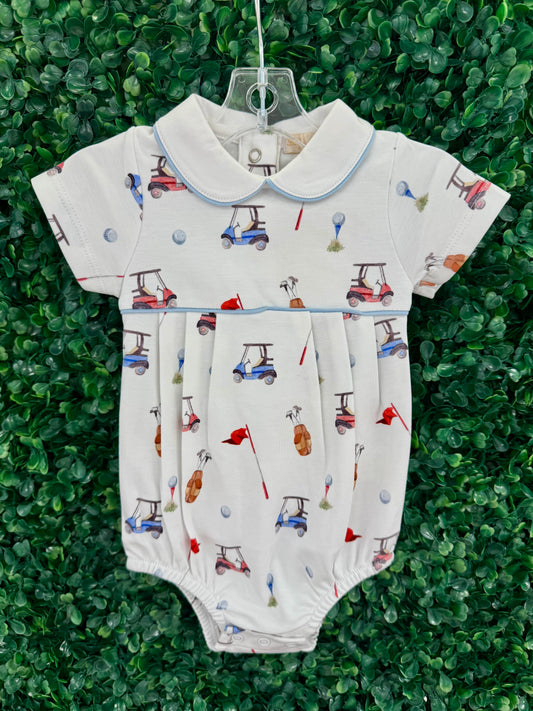 Baby Club Chic Golf Printed Bubble w/Round Collar