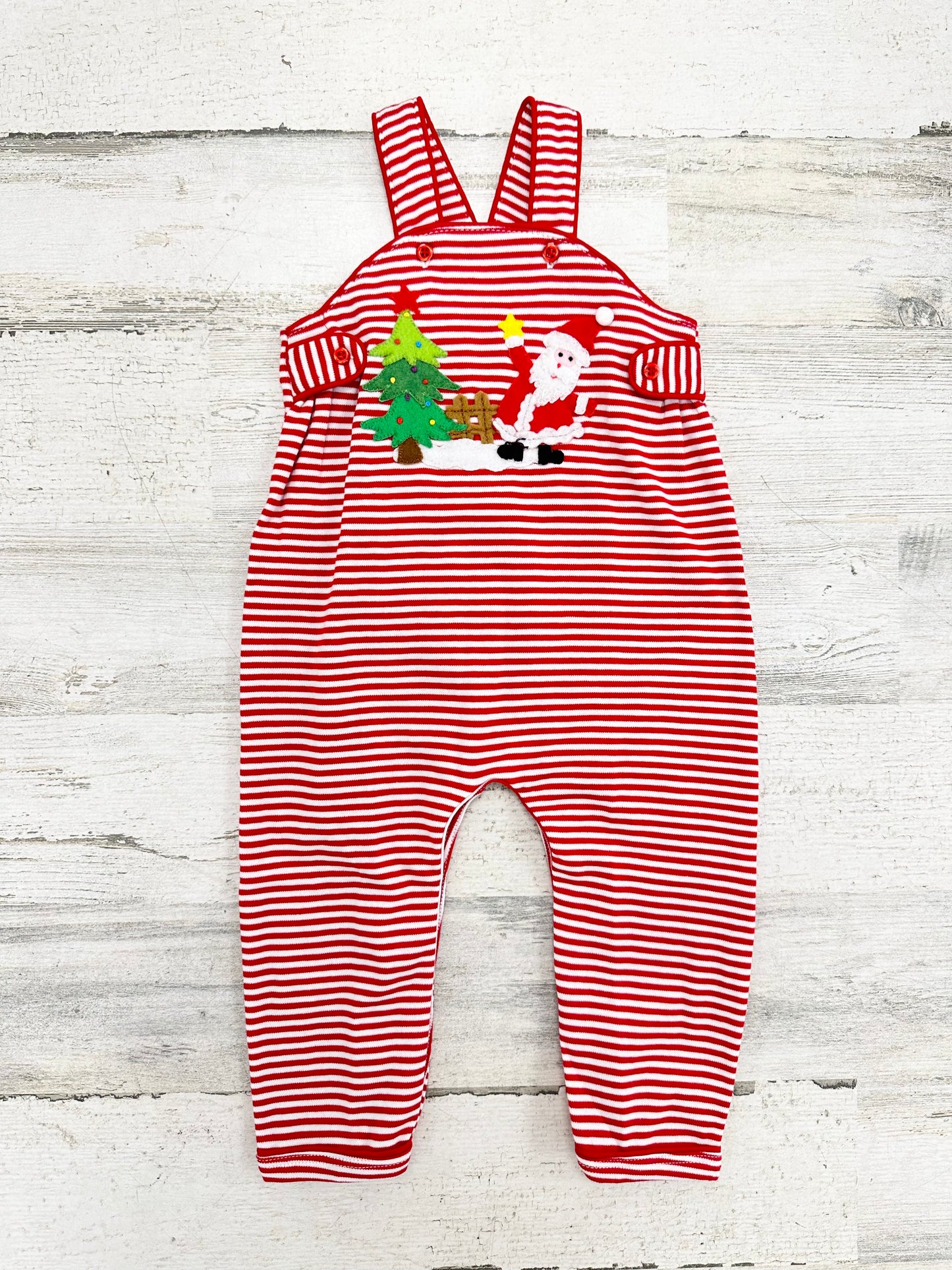 Squiggles By Charlie Santa Romper- Santa Likes to Decorate