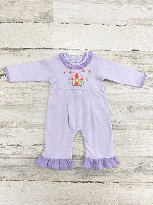Squiggles By Charlie Sweet Castle Romper With Ruffles & Trim