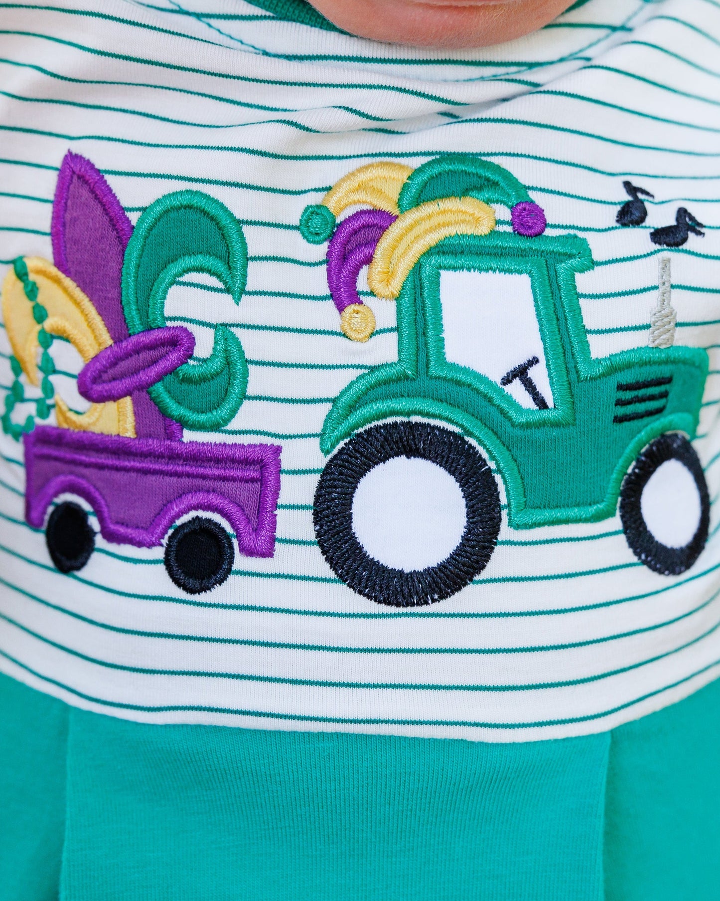 Jellybean by Smock Candy Tractor Krewe Romper