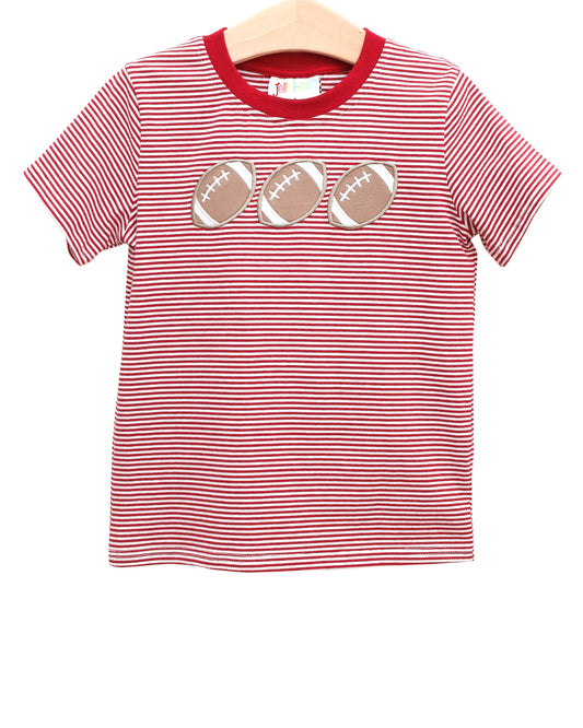 Smock Candy Football Trio Shirt - Crimson Stripe