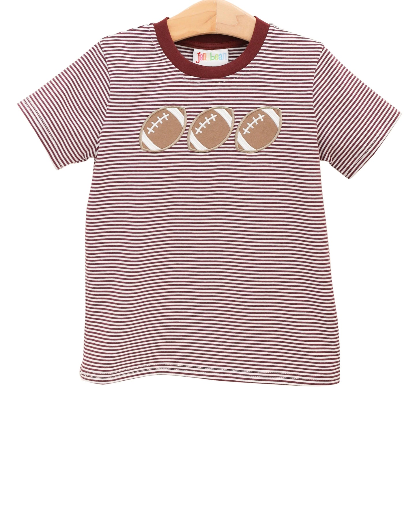 Smock Candy Football Trio Shirt - Maroon Stripe