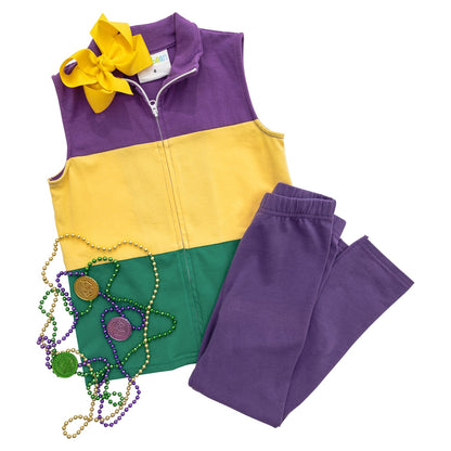 Smock Candy Mardi Gras Color Block Vest