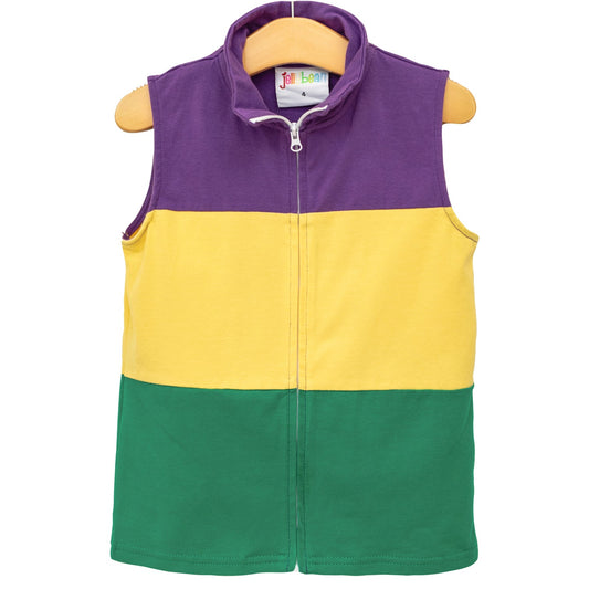 Smock Candy Mardi Gras Color Block Vest