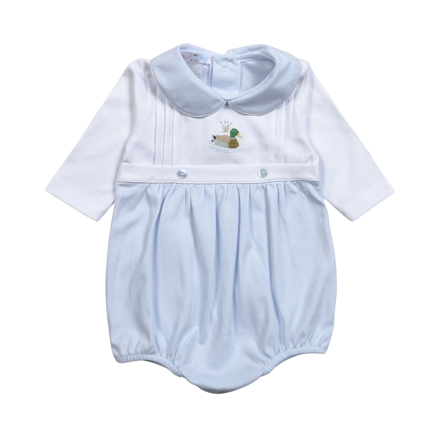 Baby Loren Blue Mallard Hand Embroidered