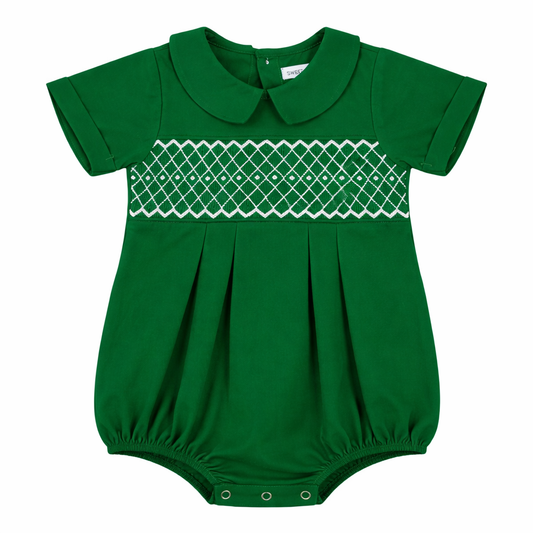 Joseph Hunter Green Smocked Bubble