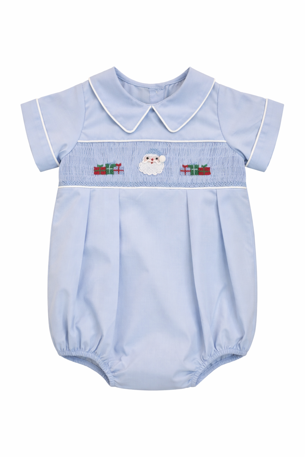 Santa & Presents Blue Smocked Bubble