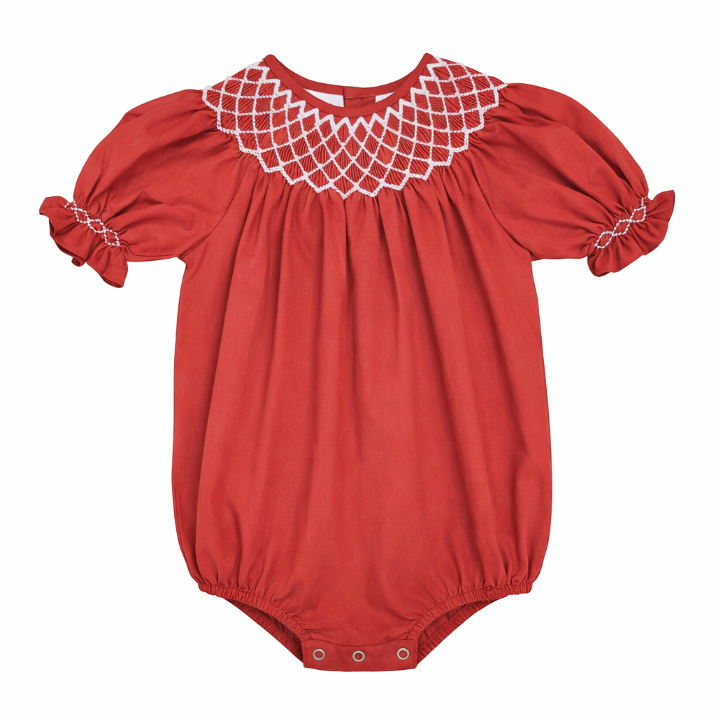 Catherine Red Bubble w/ White Pearl