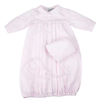 Feltman Brothers Girls Dot Embroidered Take Me Home Gown with Hat
