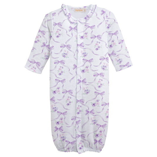 Baby Club Chic Dreamy Ties Printed Pima Conv Gown with Ruffle