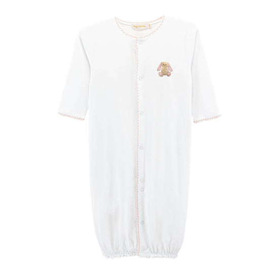 Baby Club Chic Bunny Conv Gown with Crochet Trim - Pink