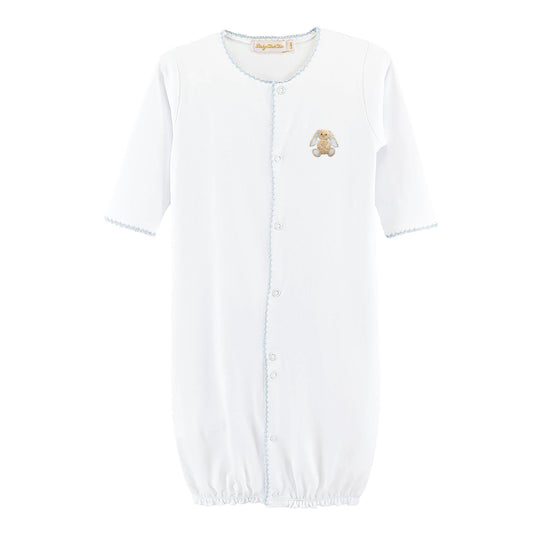 Baby Club Chic Bunny Conv Gown with Crochet Trim - Blue