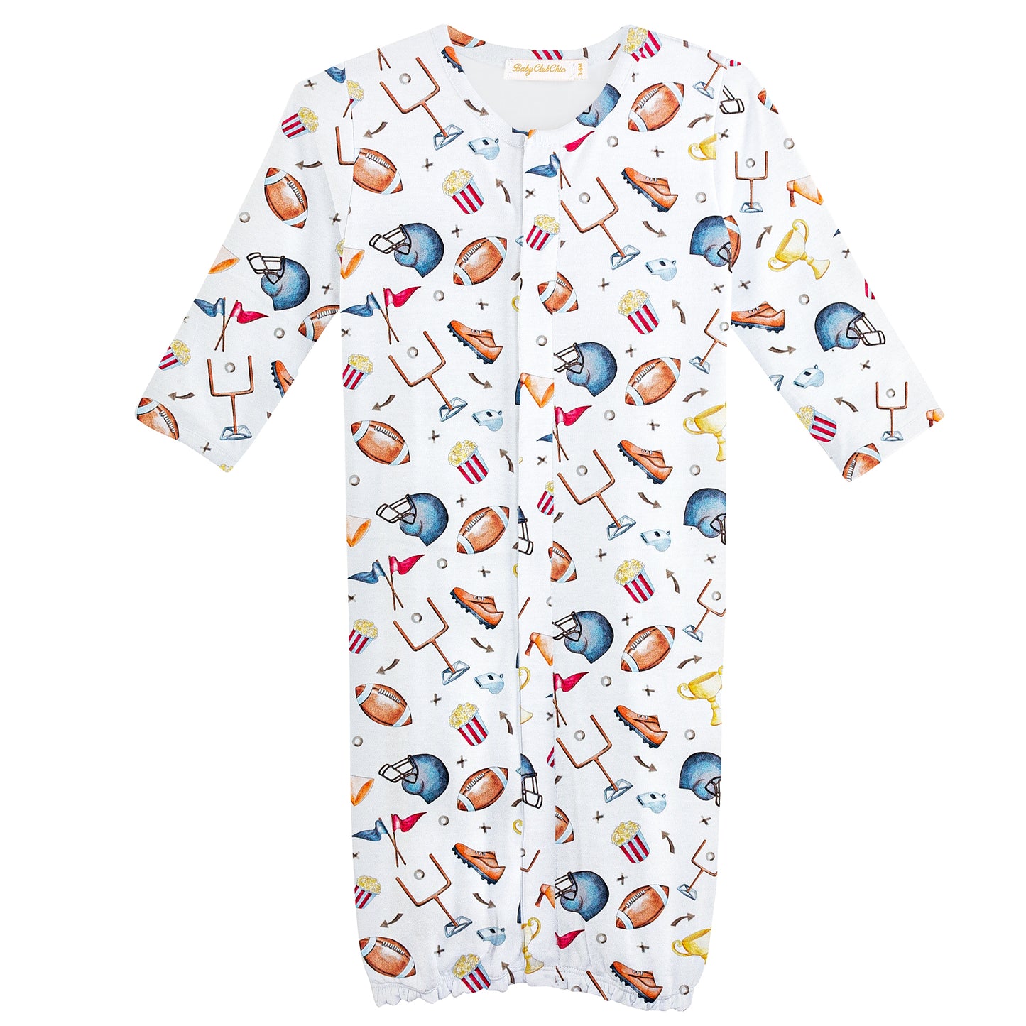 Baby Club Chic Football Printed Convertible Gown